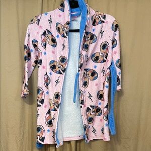 Pink and Blue Cartoon Character Robe